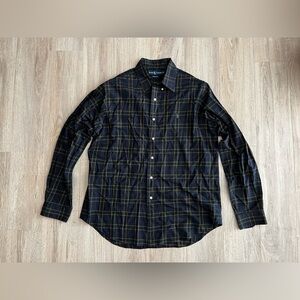 Ralph Lauren Men’s Vintage Long Sleeve Blue Green Yellow Plaid Button Down - L